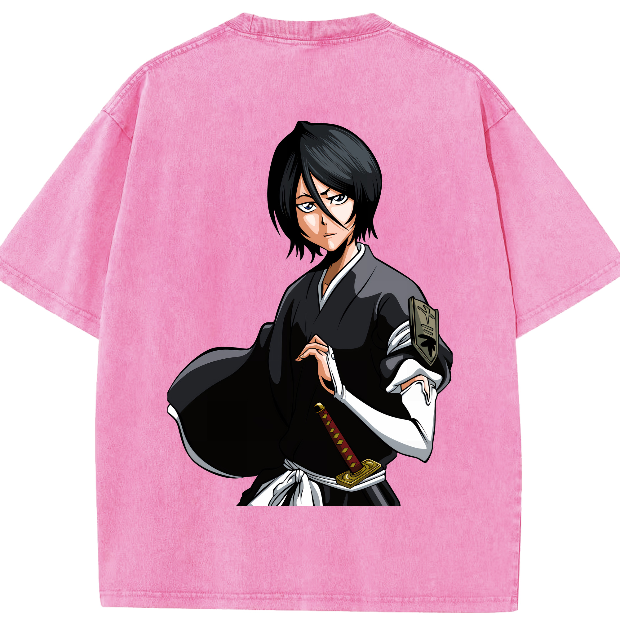 （画像用） ブリーチ 朽木ルキア BLEACH Kuchiki Rukia 綿100% ヴィンテージ風 半袖Tシャツ（背面プリント）